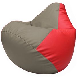 Кресло-мешок Груша Г2.3-0209 светло-серый, красный