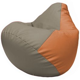 Кресло-мешок Груша Г2.3-0220 светло-серый, оранжевый