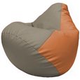 Кресло-мешок Груша Г2.3-0220 светло-серый, оранжевый
