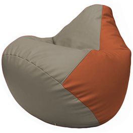 Кресло-мешок Груша Г2.3-0223 светло-серый, оранжевый