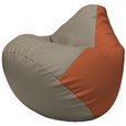 Кресло-мешок Груша Г2.3-0223 светло-серый, оранжевый