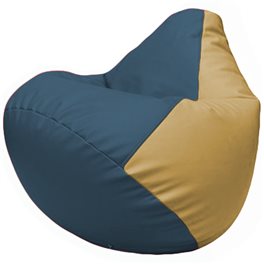 Кресло-мешок Груша Г2.3-0313 синий, бежевый