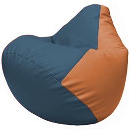 Кресло-мешок Груша Г2.3-0320 синий, оранжевый