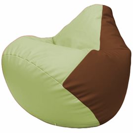 Кресло-мешок Груша Г2.3-0407 светло-салатовый, коричневый
