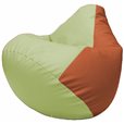 Кресло-мешок Груша Г2.3-0423 светло-салатовый, оранжевый