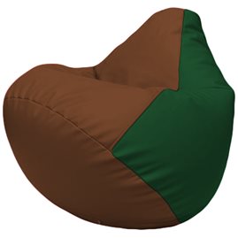 Кресло-мешок Груша Г2.3-0701 коричневый, зелёный
