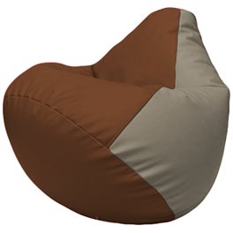 Кресло-мешок Груша Г2.3-0702 коричневый, светло-серый