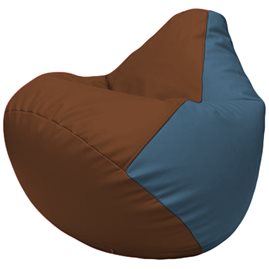 Кресло-мешок Груша Г2.3-0703 коричневый, синий