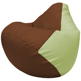 Кресло-мешок Груша Г2.3-0704 коричневый, светло-салатовый