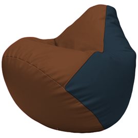 Кресло-мешок Груша Г2.3-0715 коричневый, синий