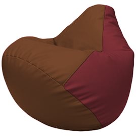 Кресло-мешок Груша Г2.3-0721 коричневый, бордовый