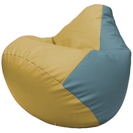 Кресло-мешок Груша Г2.3-0836 охра, голубой