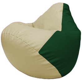 Кресло-мешок Груша Г2.3-1001 светло-бежевый, зелёный