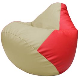 Кресло-мешок Груша Г2.3-1009 светло-бежевый, красный