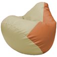 Кресло-мешок Груша Г2.3-1020 светло-бежевый, оранжевый