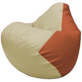 Кресло-мешок Груша Г2.3-1023 светло-бежевый, оранжевый
