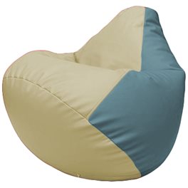 Кресло-мешок Груша Г2.3-1036 светло-бежевый, голубой