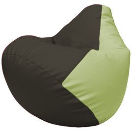 Кресло-мешок Груша Г2.3-1604 чёрный, светло-салатовый