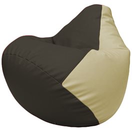 Кресло-мешок Груша Г2.3-1610 чёрный, светло-бежевый