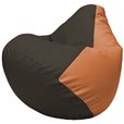 Кресло-мешок Груша Г2.3-1620 чёрный, оранжевый