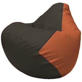 Кресло-мешок Груша Г2.3-1623 чёрный, оранжевый