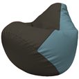 Кресло-мешок Груша Г2.3-1636 чёрный, голубой