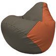 Кресло-мешок Груша Г2.3-1723 серый, оранжевый