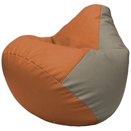 Кресло-мешок Груша Г2.3-2002 оранжевый, светло-серый