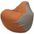 Кресло-мешок Груша Г2.3-2002 оранжевый, светло-серый