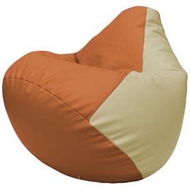 Кресло-мешок Груша Г2.3-2010 оранжевый, светло-бежевый