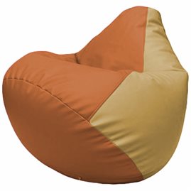Кресло-мешок Груша Г2.3-2013 оранжевый, бежевый