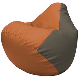 Кресло-мешок Груша Г2.3-2017 оранжевый, серый
