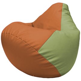 Кресло-мешок Груша Г2.3-2019 оранжевый, оливковый