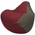 Кресло-мешок Груша Г2.3-2117 бордовый, серый