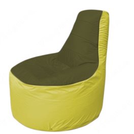 Живое кресло-мешокТрон Т1.1-1106(тем.оливковый-желтый)