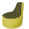 Живое кресло-мешокТрон Т1.1-1106(тем.оливковый-желтый)