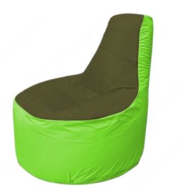 Живое кресло-мешокТрон Т1.1-1107(тем.оливковый-салатовый)