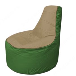 Живое кресло-мешокТрон Т1.1-2108(тем.бежевый-зеленый)