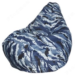 Бескаркасное кресло-мешок Груша Синий камуфляж